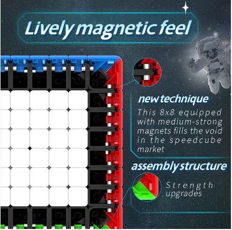 Galaxy 8X8 Magnetic Cube - קוביה הונגרית 8X8 מגנטית מקצועית-thumbmail-3